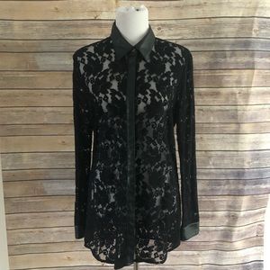 *Stylestalker Leather & Lace Blouse*